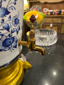 Blue and White Russian Electric Samovar (Teapot With Urn)
