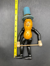 Antique 1930's Wooden Articulated Mr. Peanut Advertising Figure