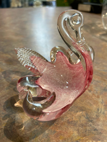 Vintage Art Glass Murano Pink Swan