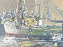 Framed Original 14x17" A.F. Jacobsen "Draggers In Rockport Harbor" Painting - view 3