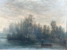 Antique French Barbizon Style Oil Painting, Framed