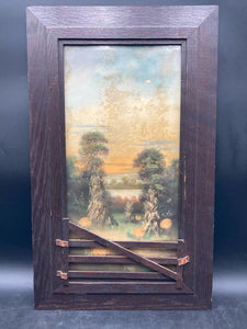 Vintage Pumpkin Patch Watercolor Painting, Framed