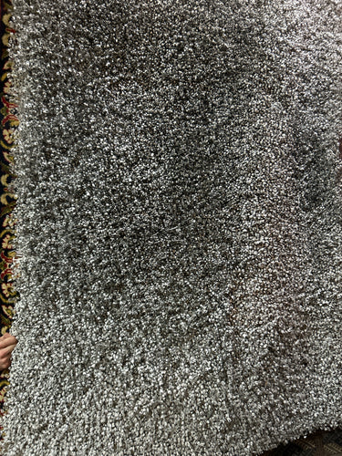 Grey and Black Shag Rug