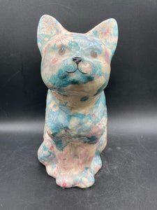 Vintage Decoupage Cat Figure