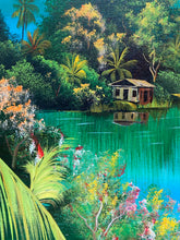 Original W.Black Signed Original Impressionst Jamaican Lagoon Landscape Painting