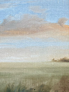 Original Signed Charles Hines Landscape Oil Painting, Framed