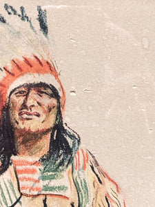 Original "A Sioux Chief" Frederic Remington 1901 Bunch Of Buckskins Print Framed