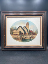 Original Artist Signed Mid Century Modern Farmhouse Painting, Framed