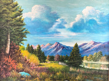 Artist Signed Mountain Landscape Oil Painting, Framed