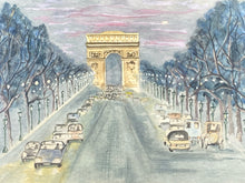 Bobbi Phucas Signed Original Arc De Triomphe Paris Watercolor Painting