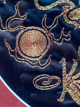 Framed Chinese Golden Dragon Silk Embroidered Roundel Art