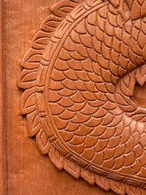 12x24" Wood Asian Dragon Relief