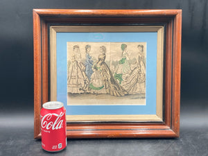 Antique Godey's Fashions For August 1869 Print, Framed