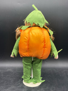 Hand Crafted Porcelain Halloween Series 16" Pumpkin Girl Doll W/ Box