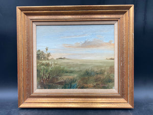 Original Signed Charles Hines Landscape Oil Painting, Framed