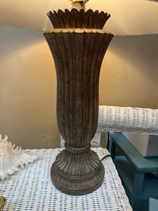 Bamboo Style Lamp With Palm Shade