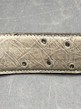 50" Ostrich Leather Belt W/ Buckle, Gray