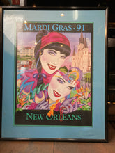 Andrea Mistretta Signed Mardi Gras 1991 Poster, Framed