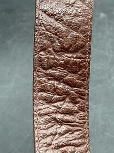 42" Full Quill Ostrich Leather Belt, Brown