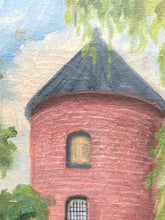 Vintage 1948 Skanderborg Kirke Oil Painting On Canvas By A. Berke-Jorgensen