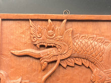 12x24" Wood Asian Dragon Relief