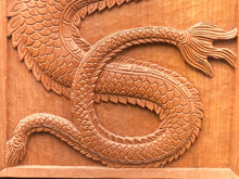 12x24" Wooden Asian Dragon Wall Art