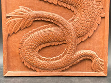 12x24" Wood Asian Dragon Relief