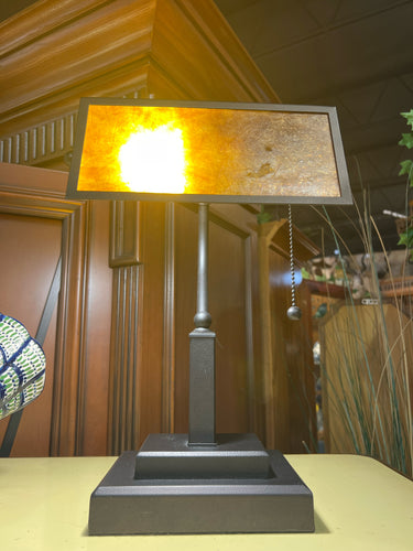 Amber Bankers Lamp