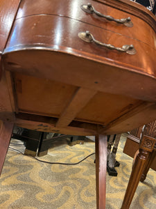 Antique Leather Top End Table