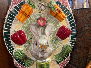 "Bunny in the Veggie Garden" Clock by Susann Carrington