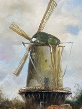 Artist Signed Original Mid Century Dutch Countryside Oil Painting