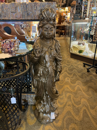 Concrete Gold Diety Statue