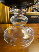 Tortoise Shell Glass Hurricane Footed Vase
