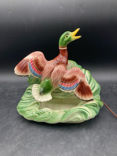 Maddux Of California MCM Mallard Duck Porcelain TV Lamp & Planter