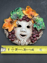 5" Italian Terracotta Bacchus God Of Wine Wall Art Mask