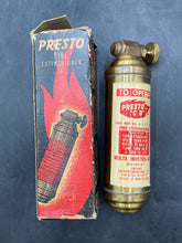 Vintage Merlite Industries Presto Brass Mini Fire Extinguisher w/ Box