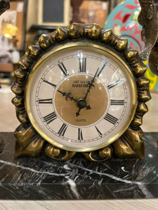 Spanish Art Decor Baix Ebre Quartz Clock On Marble Base