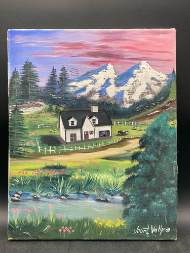 Artist Signed Country Mountain Landscape Painting