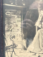 Atinque Framed James Arthur 1904 "Hearthside" Colonial Couple Photo Print