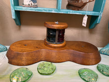 Vintage Ship Light on Wood Base