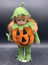 Hand Crafted Porcelain Halloween Series 16" Pumpkin Girl Doll W/ Box