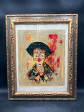 Pierre Mas Signed Original Clown Gouache Painting