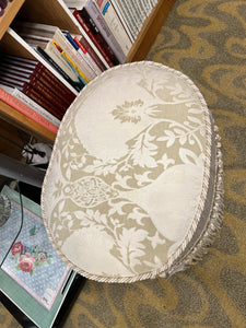 Off White Ottoman With Frill