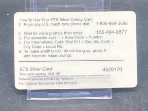 Vintage STS Silver Card Step Two Phone Card