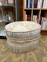 Off White Ottoman With Frill