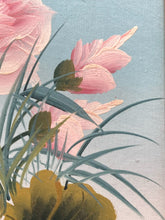 Vintage Mid Century Original Asian Floral Oil Painting