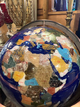 Lapis Gemstone World Globe on Stand