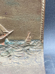Antique Bradley & Hubbard Cast Iron Ship Bookends