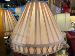 Art Nouveau "Three Graces" Bronze Lamp WIth Linen Shade