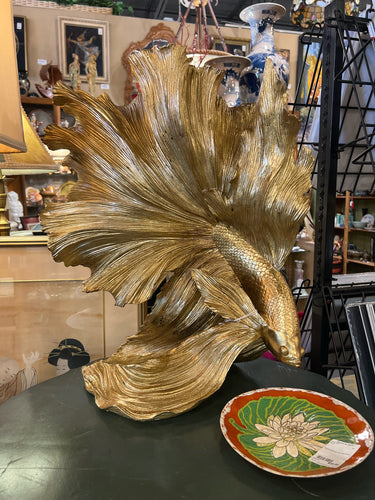 Gold Betta Fish Statue